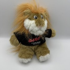 Vintage 1990  s D.A.R.E. Stuffed Plush Lion Daren The Lion With DARE T Shirt 10"