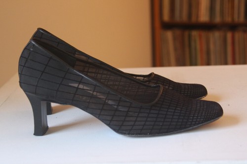 Prevata Black Mesh 2 3/4 Inch Heel Pumps Women's US Size 9 B Made In Italy  | eBay