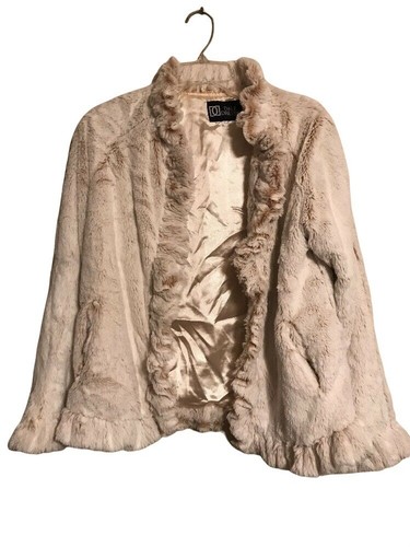 EUC DALE DRESSIN Faux Fur Jacket XSMALL Cream