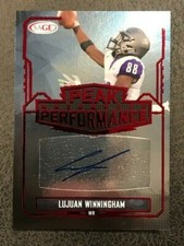 LUJUAN WINNINGHAM 2022 Sage Low Football Peak Performance AUTO AUTOGRAPH