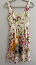Floreat Anthropologie Floral Dress Size 0 Smocked Strappy Morning Stroll Cat