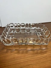 Vintage Press Glass Dish Rectangular Relish / Candy Dish  9x6”x2”