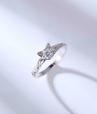 Round 0.70Ct Lab-Created Diamond Cute Kitty Delicate Engagement Ring 925 Silver