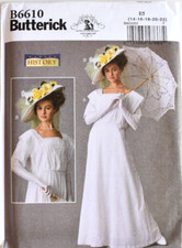 BUTTERICK PATTERN 6610 VICTORIAN COSTUME HISTORY MISSES SIZES 14 - 22 UNCUT
