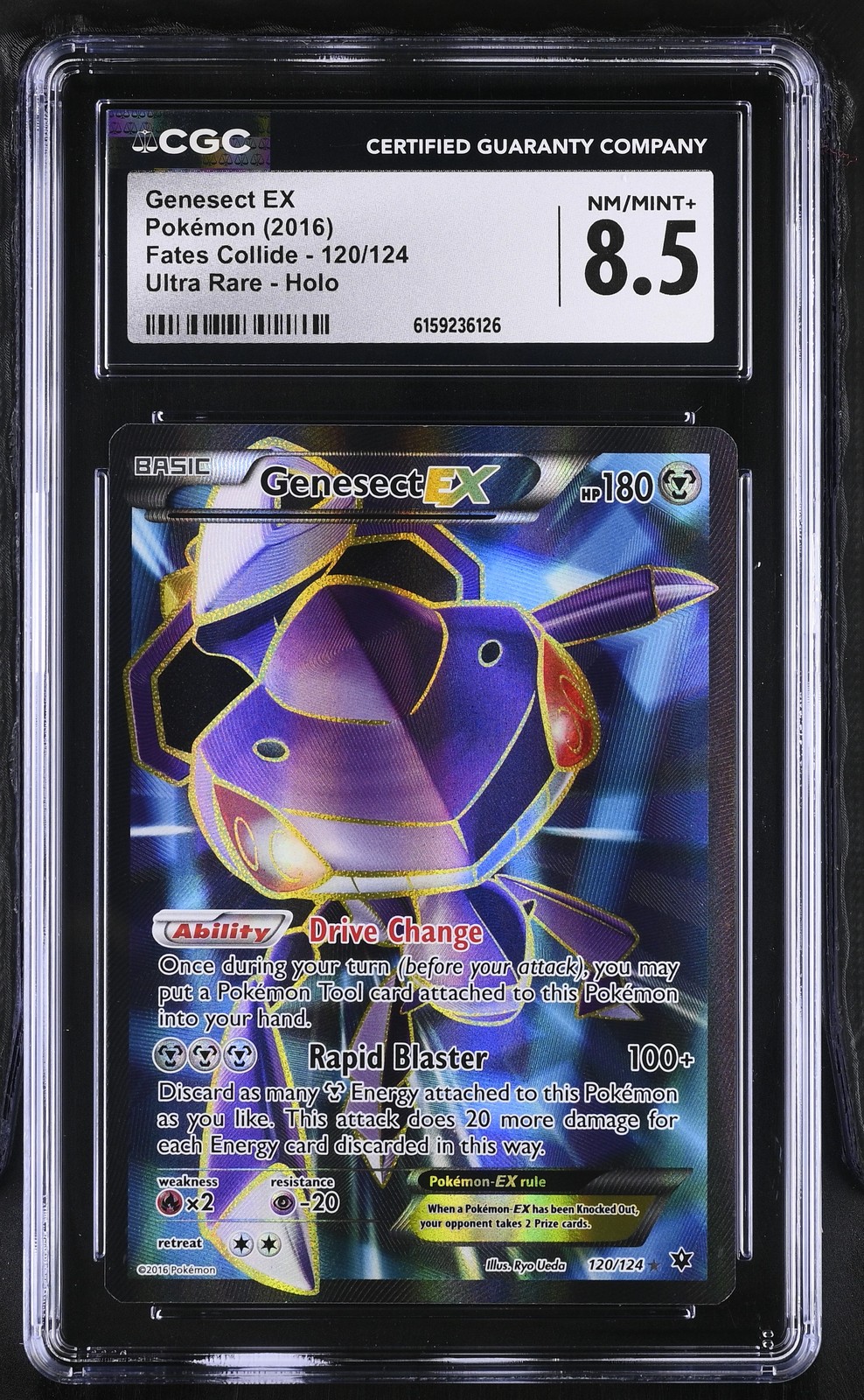 CGC 8.5 Genesect EX 120/124 Fates Collide Ultra Rare Holo Pokemon Card
