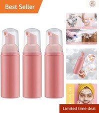 3PCS Pink Foam Pump Bottles - Travel Size 60ml Dispenser for Soap Shampoo