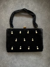 Vintage Black Velvet Clutch