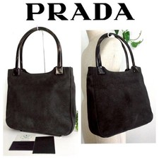 Prada Archive 98s Leather Tote Handbag Marbled Vintage Used