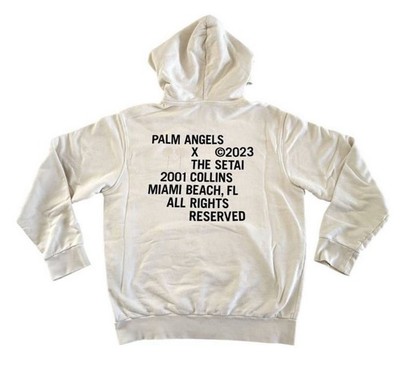 Palm Angels x The Setai Hotel Miami Beach White Hoodie Men's Size XL Retail:$530