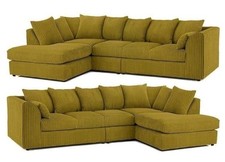 XL JUMBO CORD CORNER SOFA SET LEFT / RIGHT HAND /5 SEATER SUITE EXCLUSIVE