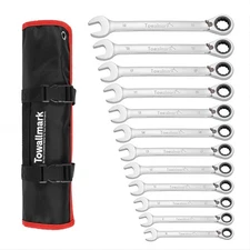Towallmark Reversible Ratcheting Combination Wrench Set,12-Piece Standard Set...