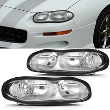 1 Pair Replacement Headlights Assembly Lamp For 1998-2002 Chevy Camaro Z28