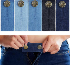 5 Pcs Denim Pants Extender Adjustable Waistband for Jeans Skirts Trousers