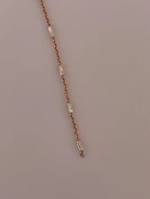 Rose Gold Sterling Silver  Cable Chain With Crimped D/C  Tube With Raw Silver  S