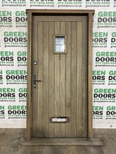 SOLID HARDWOOD FRONT DOOR WITH FRAME VARNISHED EXTERNAL EXTERIOR TALL WOOD