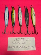 SET OF 5 SALAS 6X HEAVY YO YO IRON JIGS FISHING LURES IN 4 DIFFERENT COLORS
