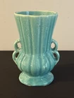 Vintage McCoy Pottery Double Handle Green Turquoise Double Handle Vase
