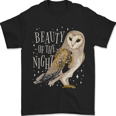 Schönheit Der Nacht Eule Raubvögel Herren T-Shirt 100% Baumwolle