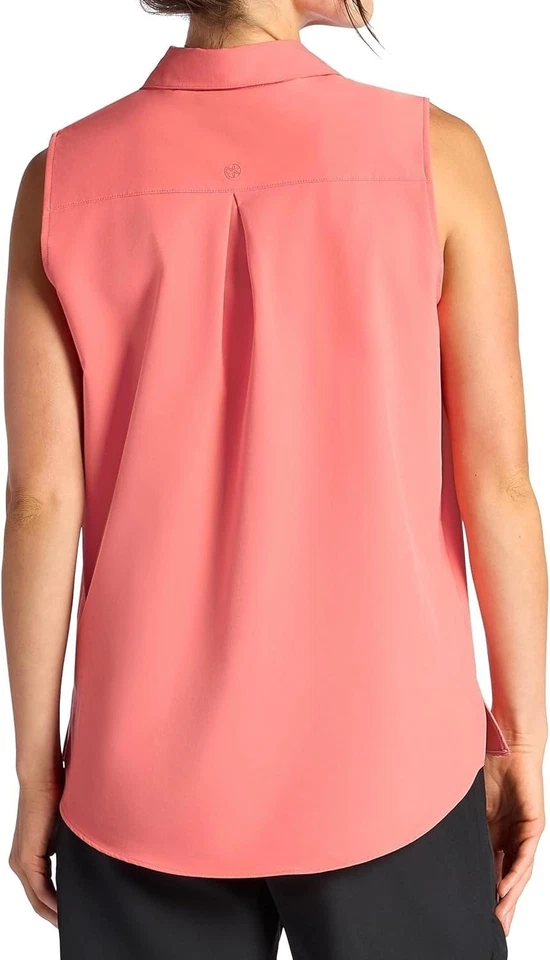 Camiseta sin mangas tejida Gaiam On The Move para mujer, ajuste estándar, elástica coral ligero Foto 2 de 4