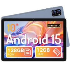 , Android 15 10 inch with 12GB RAM 128GB Storage 2TB TF Card Expand, Octa-Cor...