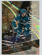 2025-26 Upper Deck SPx Rookie Sam Dickinson Gold Auto #/10! F-SD SHARKS!