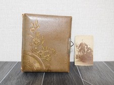 Antique Victorian Possibly Leather Bound Photo Album With 1 Photo From Aldershot