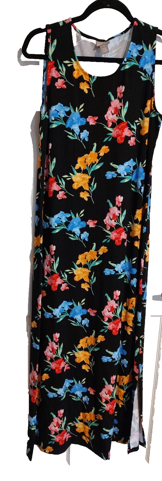 chicos size 1 travelers sleeveless floral long dress