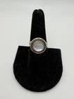 Vintage Sterling Silver Iridescent Cabochon Statement Ring Size 7.5 5.99g
