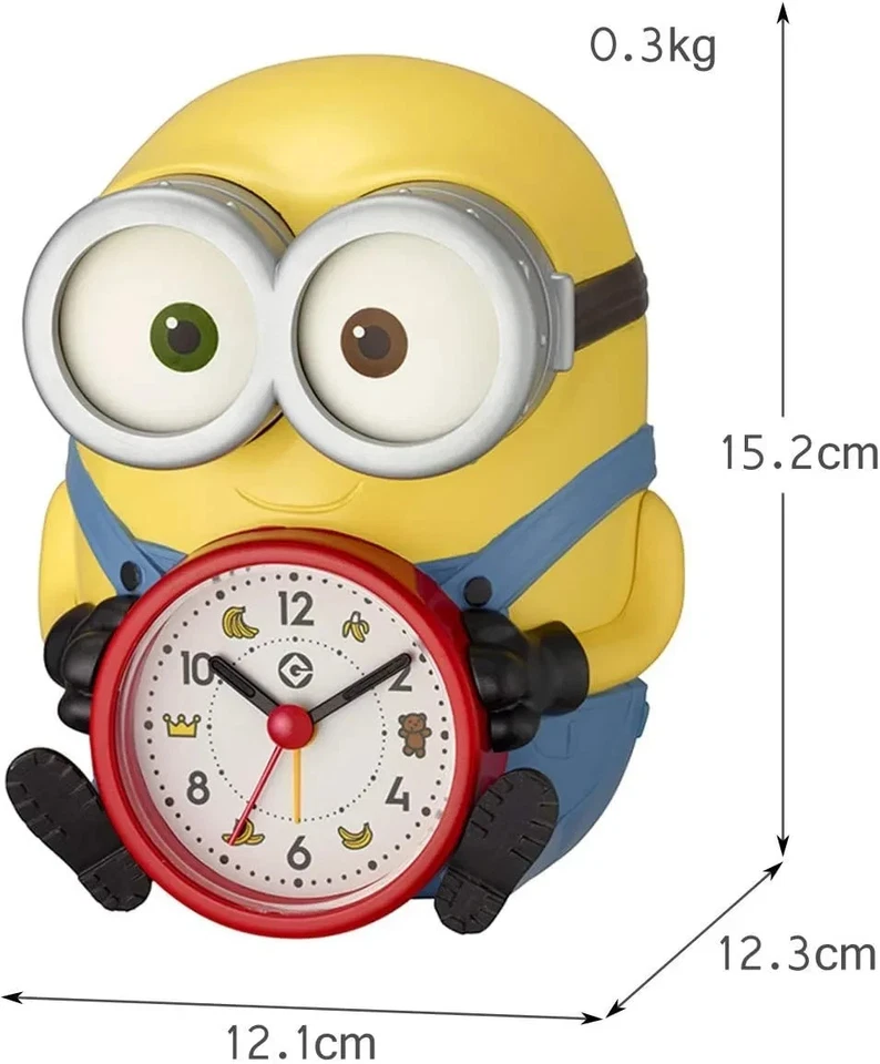 RHYTHM Minions Bob Tabletop Voice Alarm Clock - Yellow - Image 3 of 4
