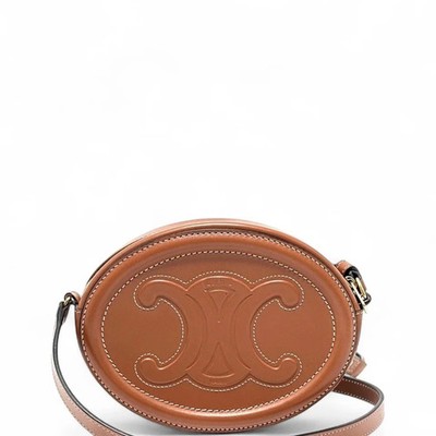 Celine Triomphe Oval Crossbody Bag Tan Calfskin (zz071226h6r)