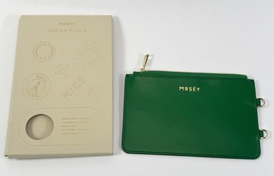 Mrsey Passport Add-on Pouch Crossbody Clutch Solid Green Green PU Leather NEW