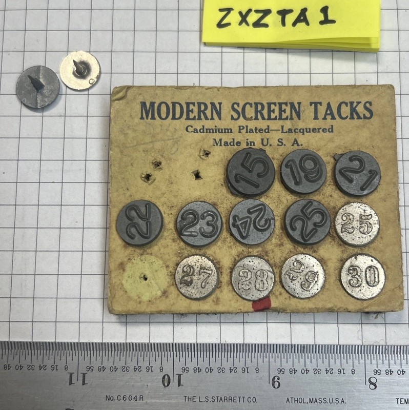 Modern Screen Tacks, Antique Item - Numbered - Free Shipping 