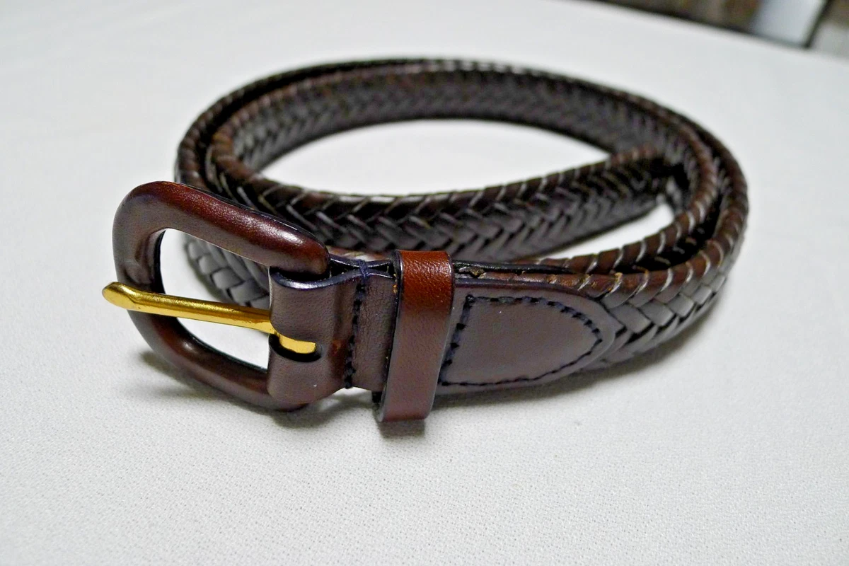 Talbots Women\'s Braided Leather Belt, in Dark Navy - Large Talbots Women main image 2