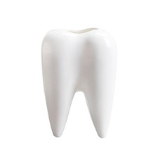 1 PC Creative Tooth Shaped Garden Succulent Ceramic Flower Pot Dental Toothbr...