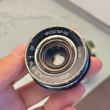 Working vintage Soviet Industar-69 2.8/28 mm lens, M39 thread, manufactured