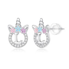 Sterling Silver Unicorn Earrings - Hypoallergenic Kids Earrings for Girls 8-12