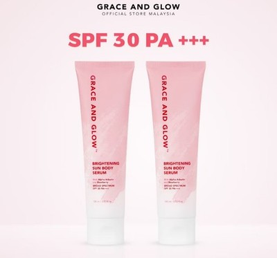 Grace & Glow Brightening Sun Body Serum 2pcs | Arbutin | Smooth Skin | 100ml