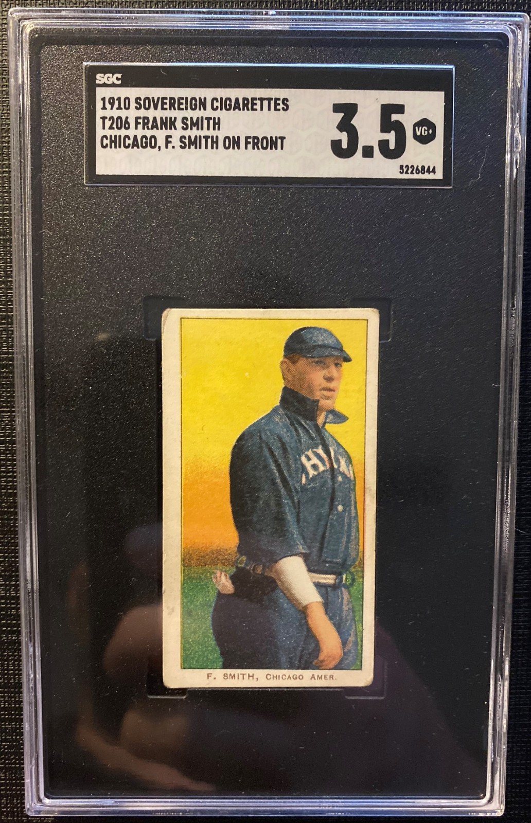 1910 T206 FRANK SMITH F. SMITH ON FRONT - SOVEREIGN BACK