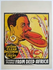 Vintage 1930s UBANGI SAVAGES Rare 27x21 African FREAK SIDESHOW Poster FREE SHIP