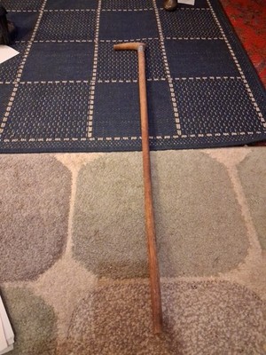handgefertigter Vintage Gehstock aus Holz 81 cm, Silber oder Epns Halsband nicht sicher welcher