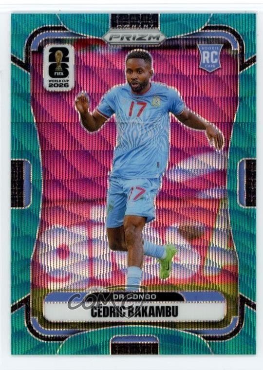 2026 Panini Prizm FIFA World Cup Teal Wave Prizm 15/99 Cedric Bakambu #464 6m7