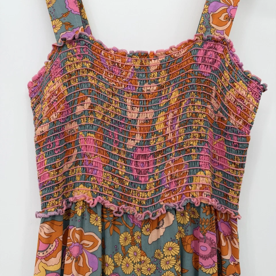 Mono Natural Life Sedona Talla S Floral Pierna Ancha Boho Calado Gris Rosa Foto 2 de 4