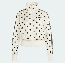 Adidas Satin Polka Dots White Black Track Jacket  size XS  KV1165 Women's