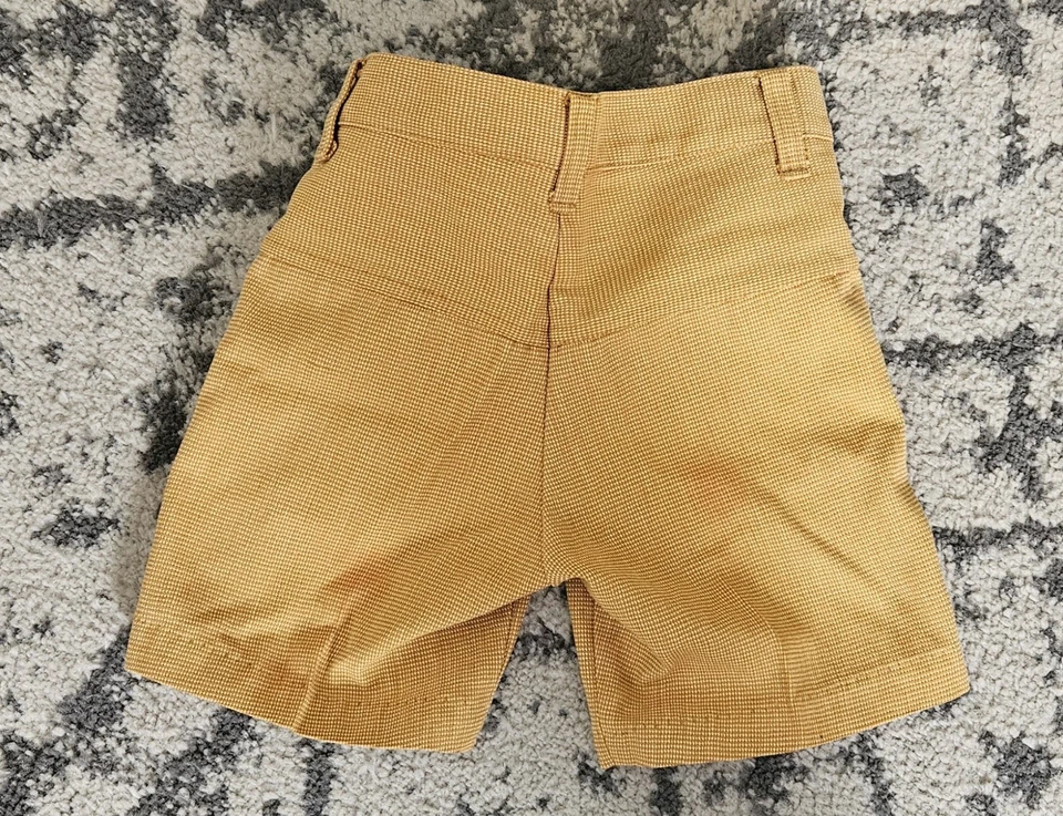 Pantalones Cortos Donmoor Vintage Años 60 Años 70 Amarillo Mostaza Niños Talla 6 Foto 4 de 4