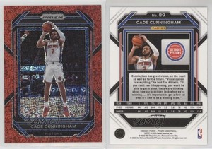 2022-23 Panini Prizm Red Sparkle Prizm Cade Cunningham #89