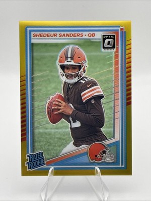 2025 Panini Donruss Optic- Rated Rookie  Shedeur Sanders #203 Gold Prizm RC 1/10
