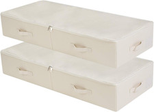 Pack of 2, 39.4"X16.9"X7" Ultra-Length Foldable Washable Underbed Storage Orga