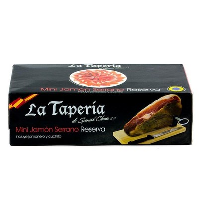 La Taperia Serrano-Schinken Set Reserva 2x 950g Jamon Schinkenmesser & Halter