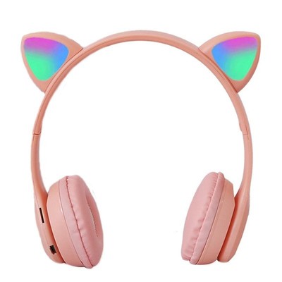 Kabellose Gaming Bluetooth Kopfhörer mit lichtemittierenden Katzenohren P47