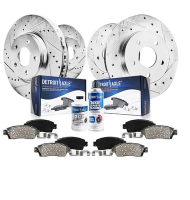 2WD Front & Rear DRILLED Brake Rotors Ceramic Pads for 1999-2001 Lexus RX300